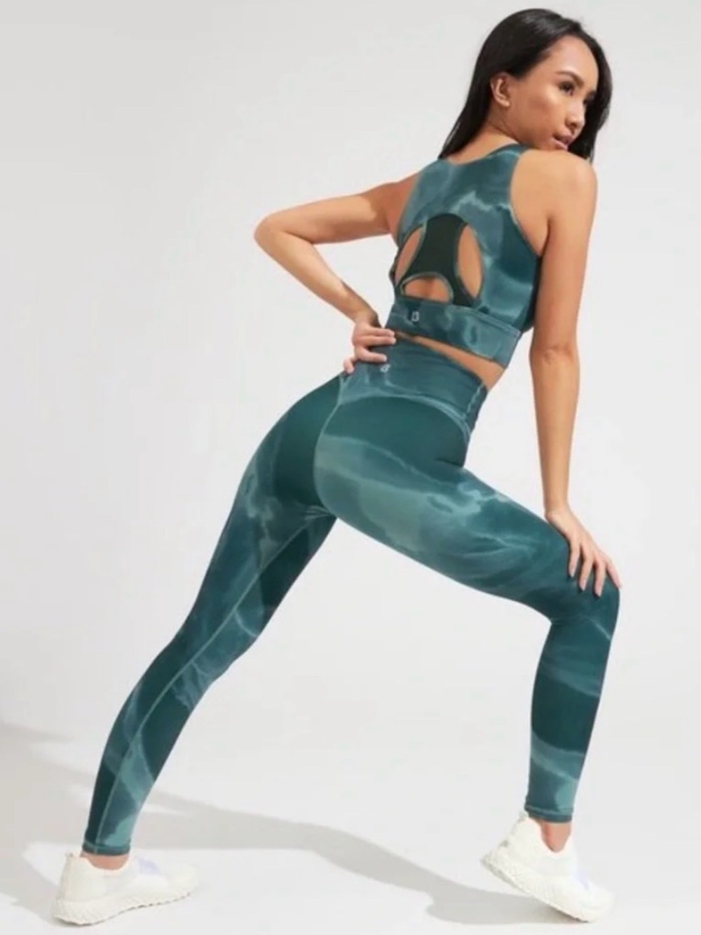 BuffBunny Teal Marble High-Waist Leggings